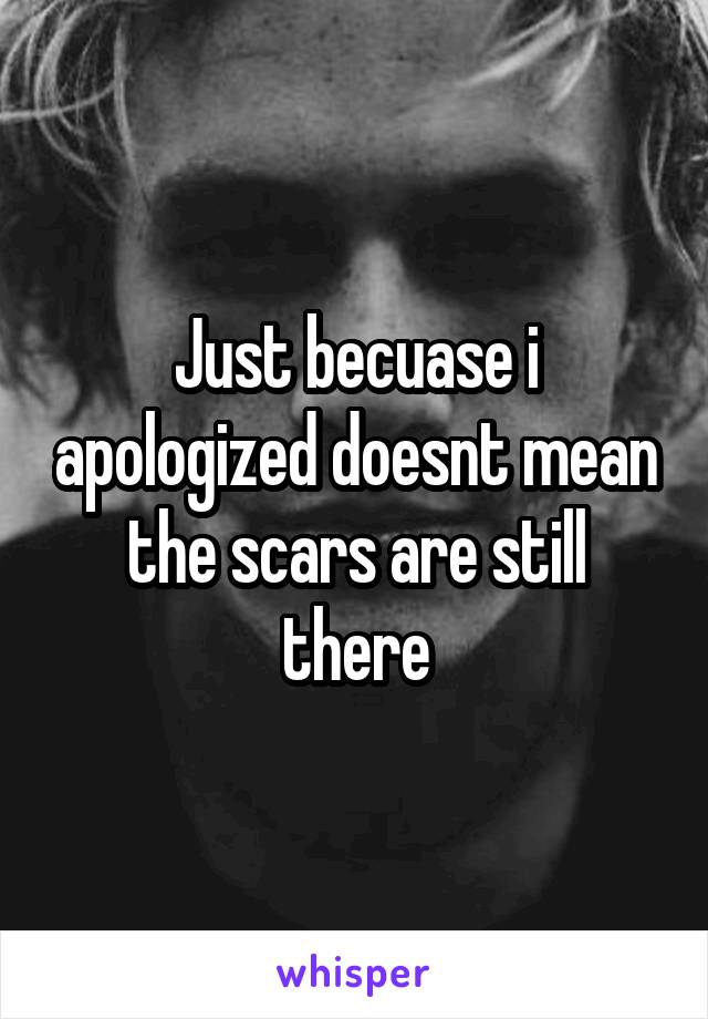 Just becuase i apologized doesnt mean the scars are still there