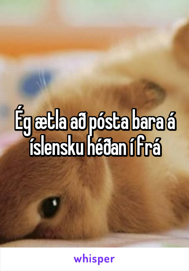 Ég ætla að pósta bara á íslensku héðan í frá