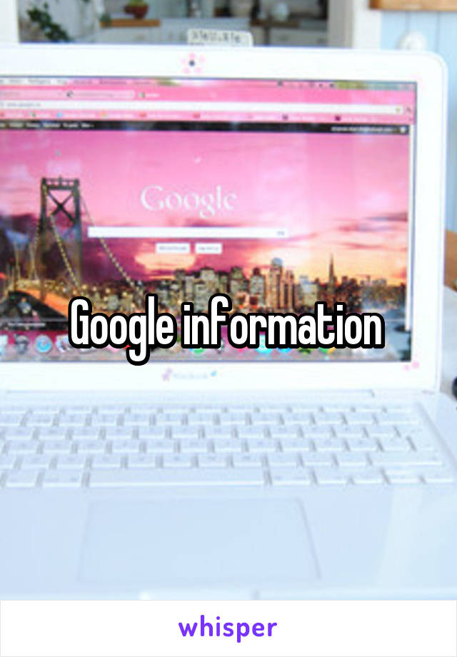 Google information 