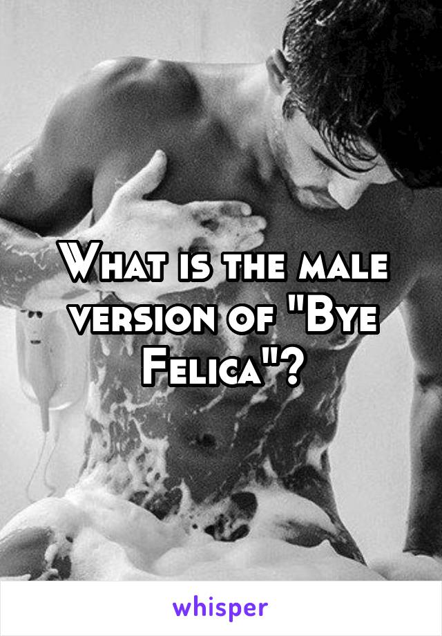 What is the male version of "Bye Felica"?