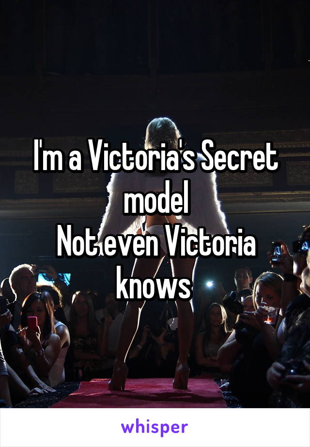 I'm a Victoria's Secret model
Not even Victoria knows 