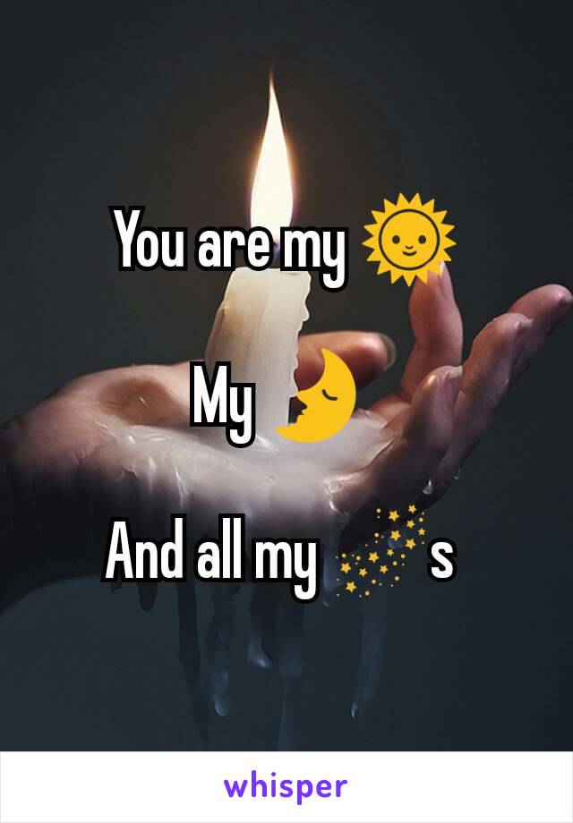 You are my 🌞

My 🌛 

And all my 🌌s 