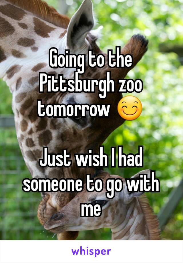 Going to the Pittsburgh zoo tomorrow 😊

Just wish I had someone to go with me