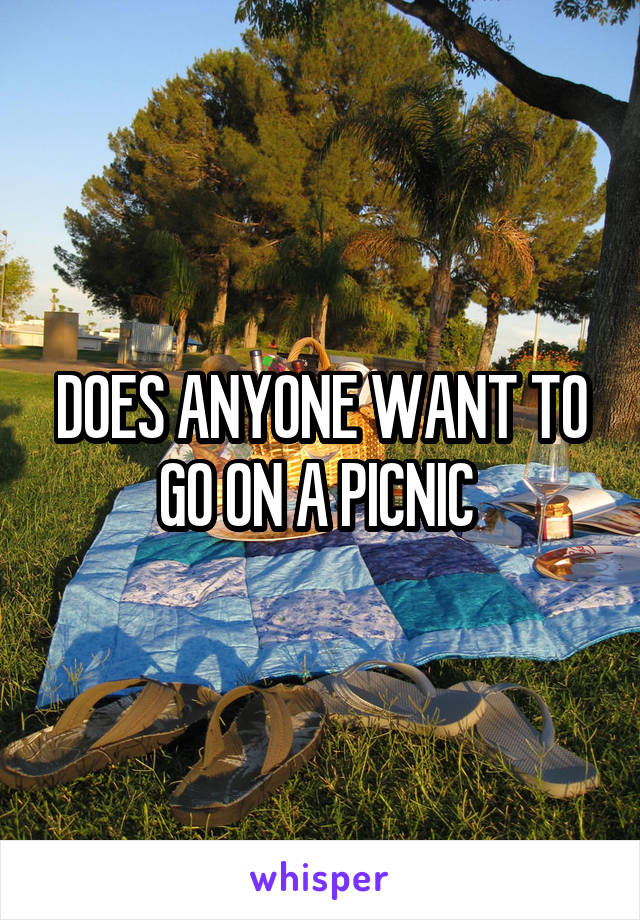 DOES ANYONE WANT TO GO ON A PICNIC 