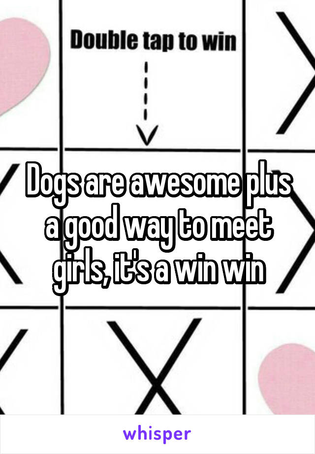 Dogs are awesome plus a good way to meet girls, it's a win win