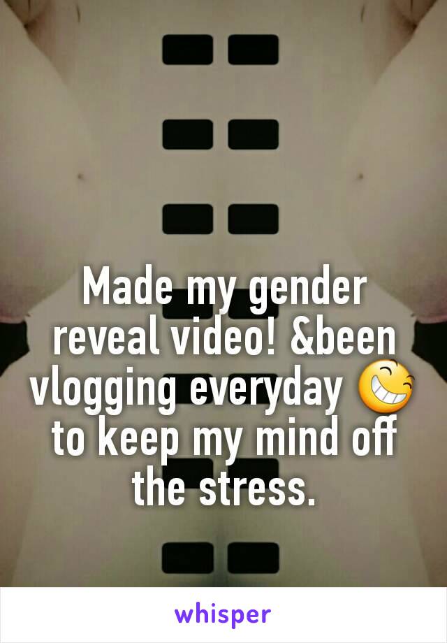 Made my gender reveal video! &been vlogging everyday 😆 to keep my mind off the stress.