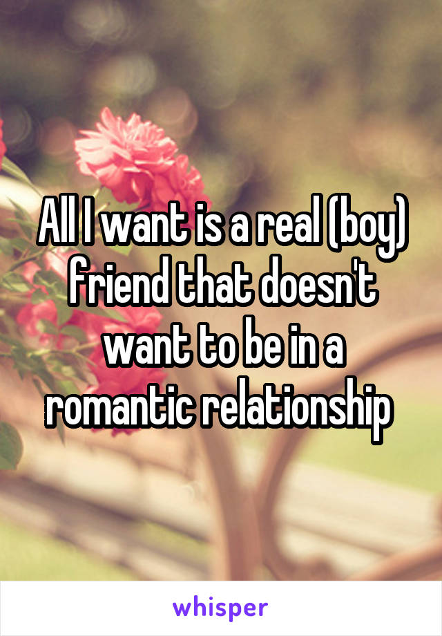 All I want is a real (boy) friend that doesn't want to be in a romantic relationship 