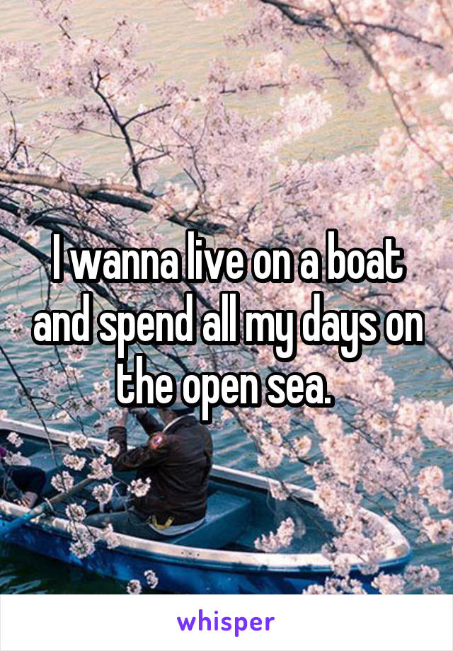 I wanna live on a boat and spend all my days on the open sea. 