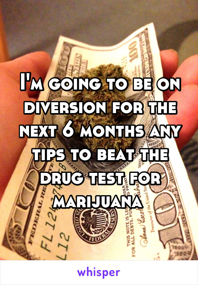 I'm going to be on diversion for the next 6 months any tips to beat the drug test for marijuana 