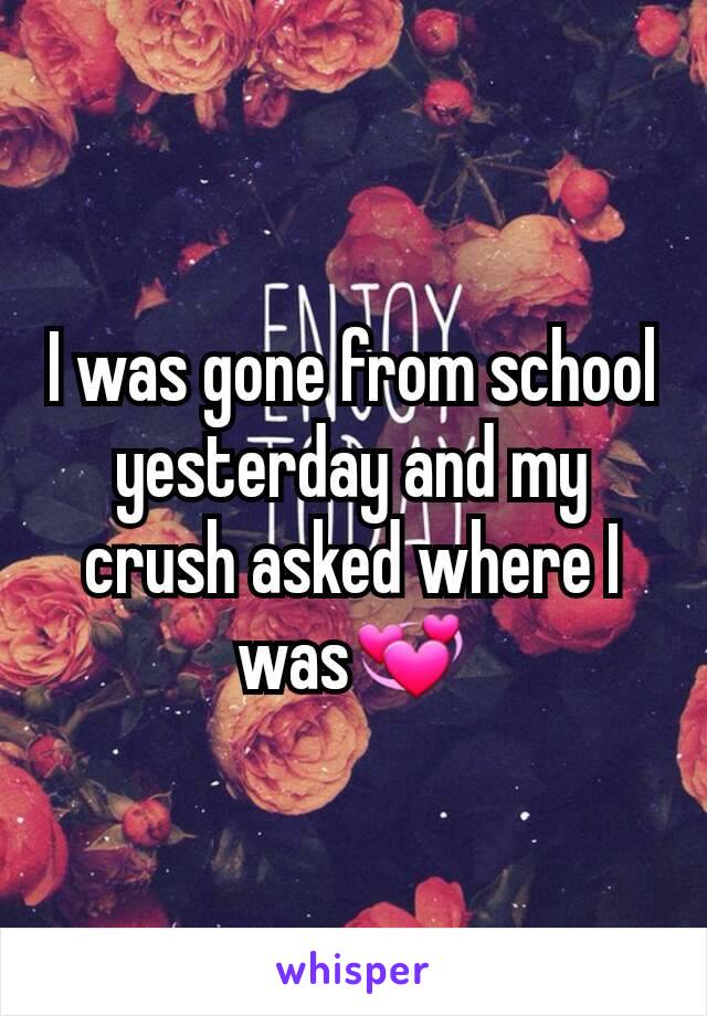 I was gone from school yesterday and my crush asked where I was💞