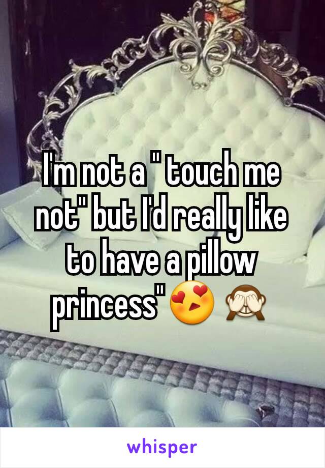 I'm not a " touch me not" but I'd really like to have a pillow princess"😍🙈