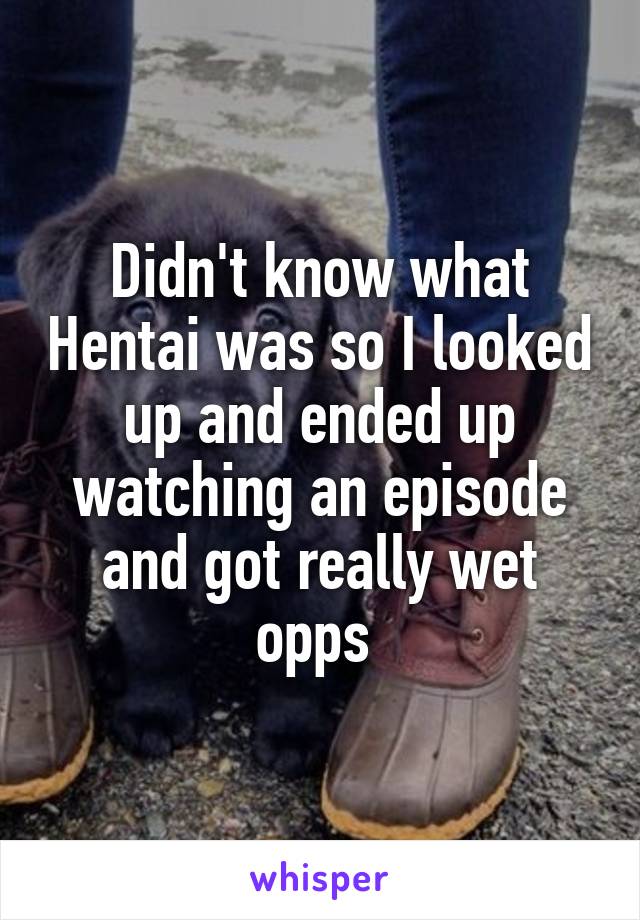 Didn't know what Hentai was so I looked up and ended up watching an episode and got really wet opps 