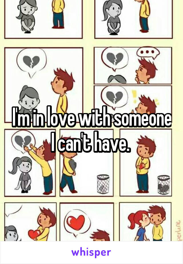 I'm in love with someone I can't have. 