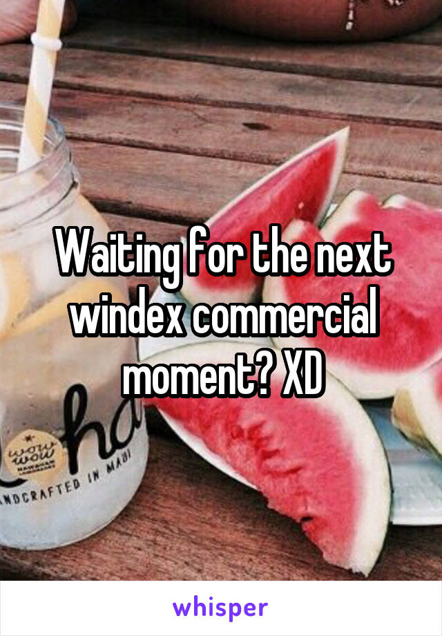 Waiting for the next windex commercial moment? XD