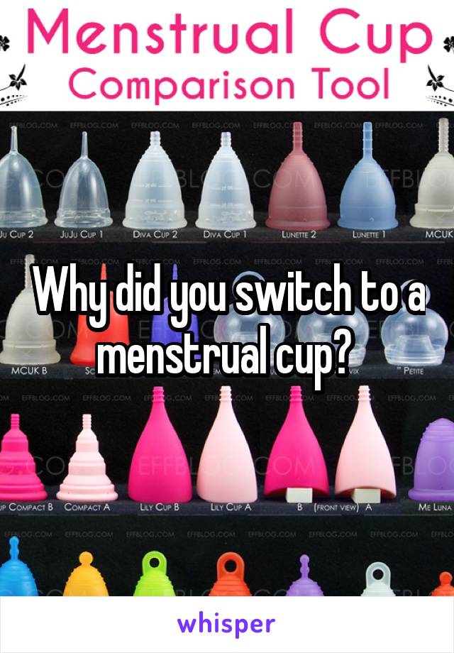 Why did you switch to a menstrual cup? 