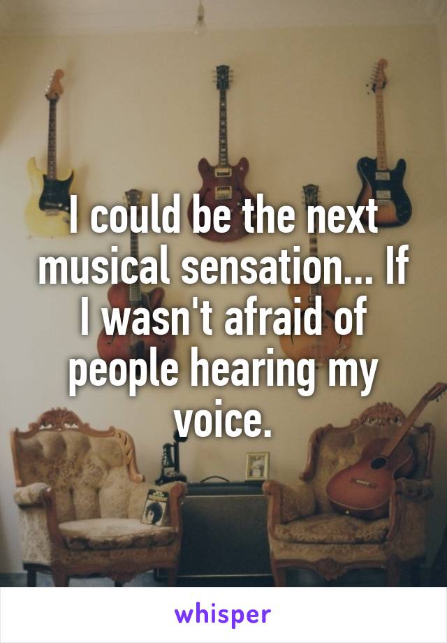 I could be the next musical sensation... If I wasn't afraid of people hearing my voice.