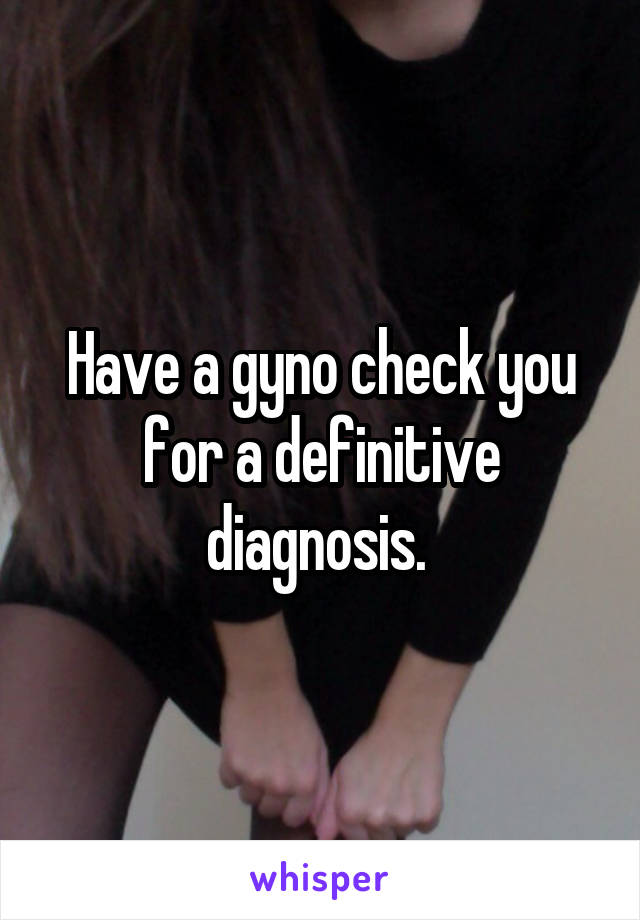 Have a gyno check you for a definitive diagnosis. 