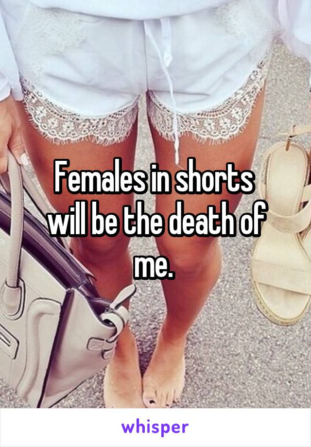 Females in shorts 
will be the death of me. 