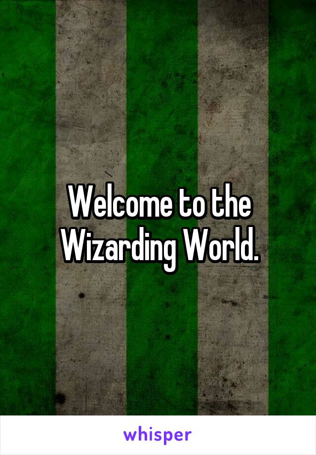 Welcome to the Wizarding World.