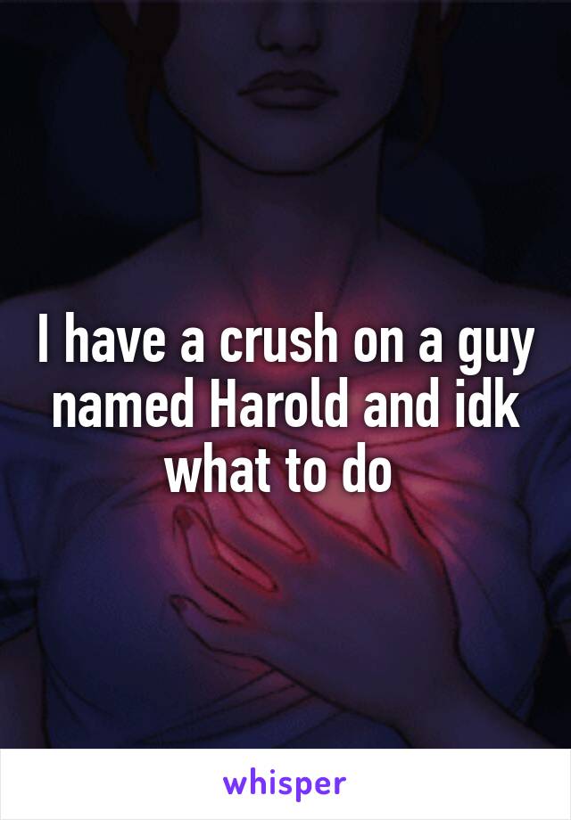 I have a crush on a guy named Harold and idk what to do 