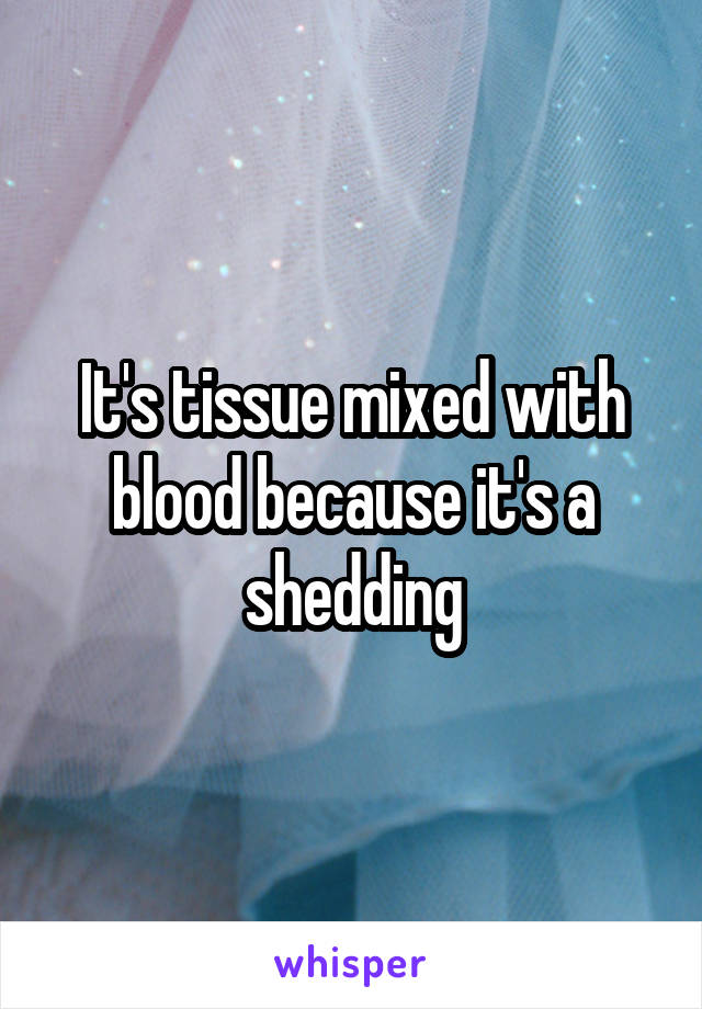 It's tissue mixed with blood because it's a shedding