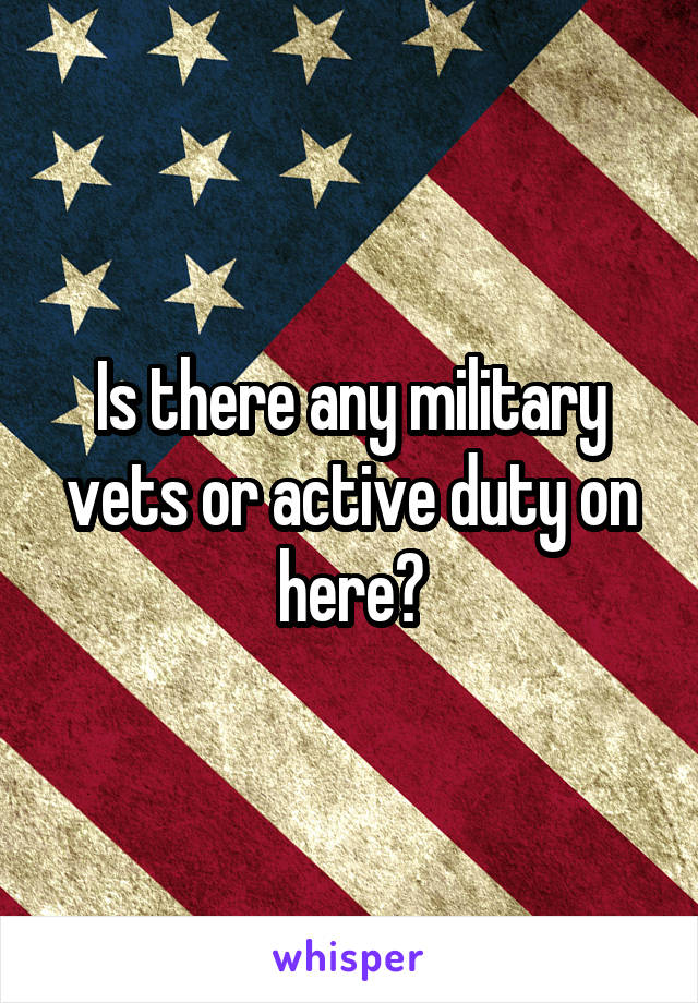 Is there any military vets or active duty on here?