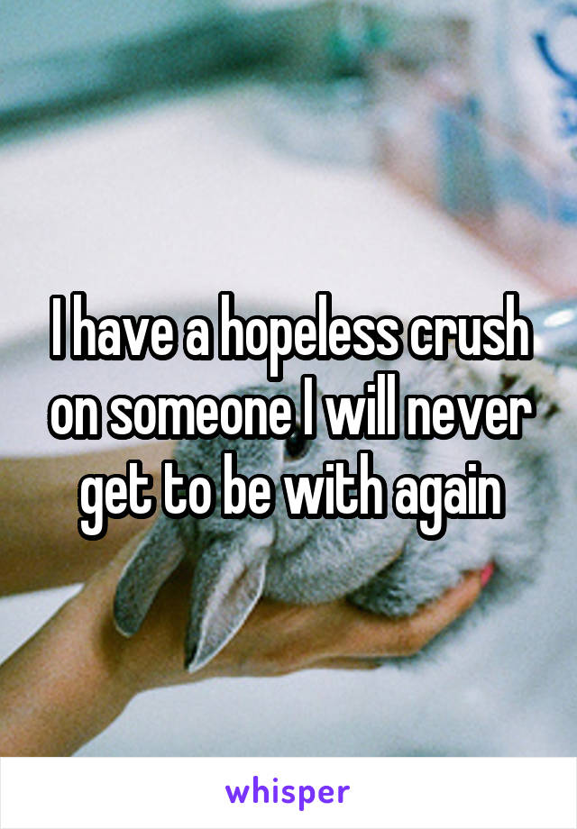 I have a hopeless crush on someone I will never get to be with again