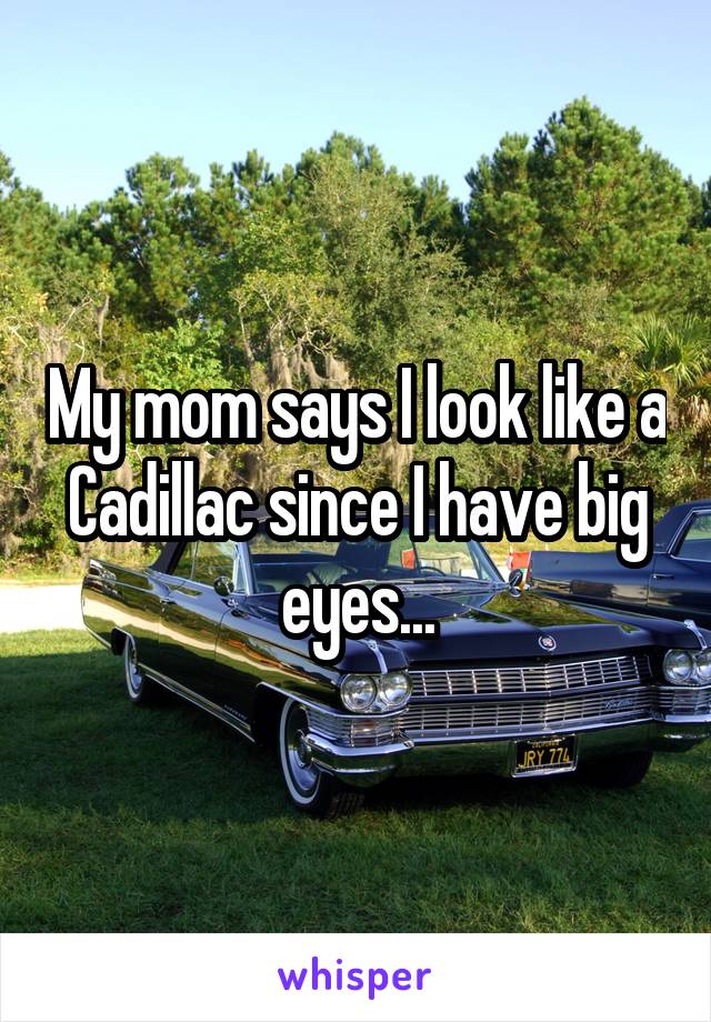 My mom says I look like a Cadillac since I have big eyes...