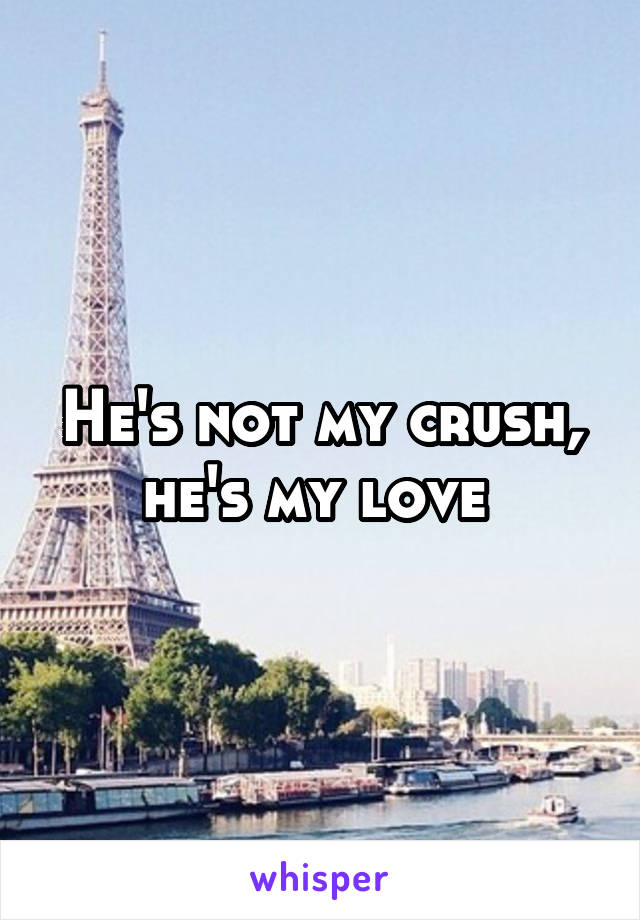 He's not my crush, he's my love 