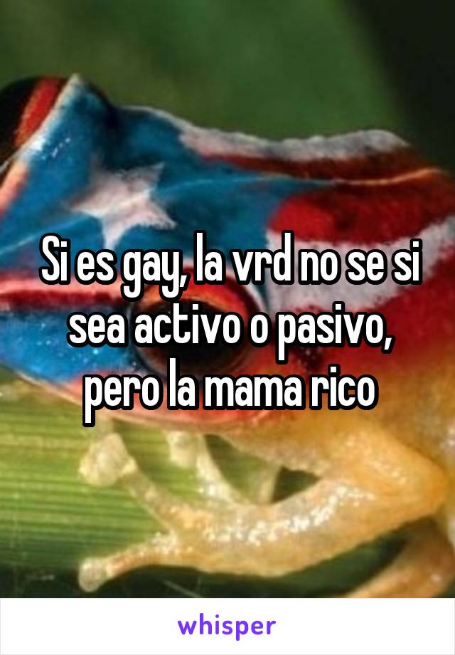 Si es gay, la vrd no se si sea activo o pasivo, pero la mama rico