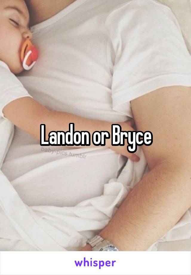 Landon or Bryce