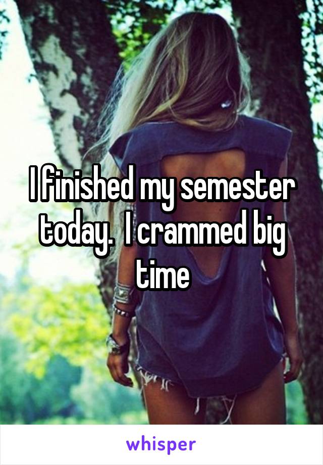 I finished my semester today.  I crammed big time