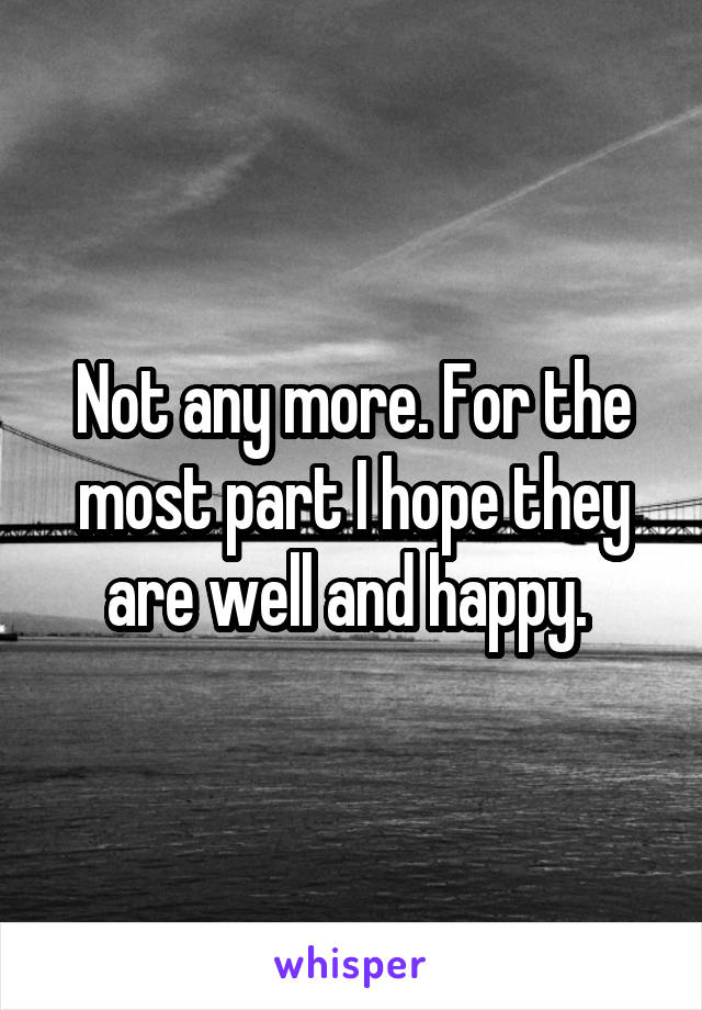 Not any more. For the most part I hope they are well and happy. 