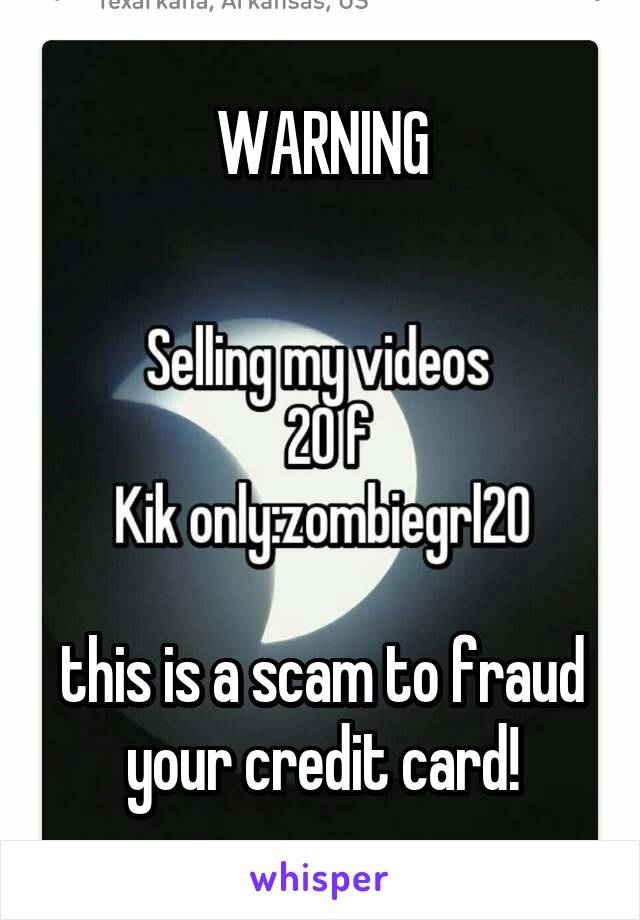 WARNING





this is a scam to fraud your credit card!