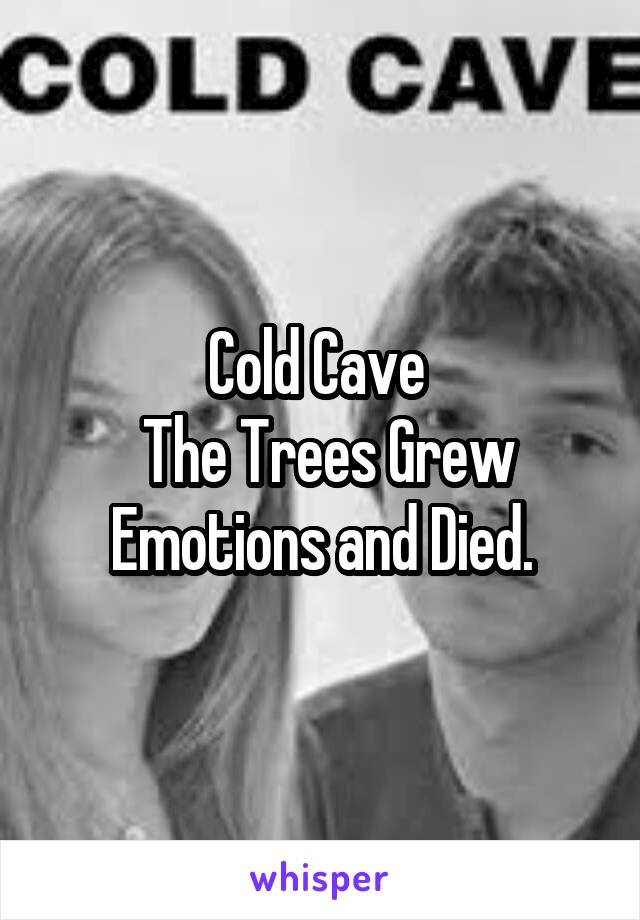 Cold Cave 
 The Trees Grew
 Emotions and Died. 