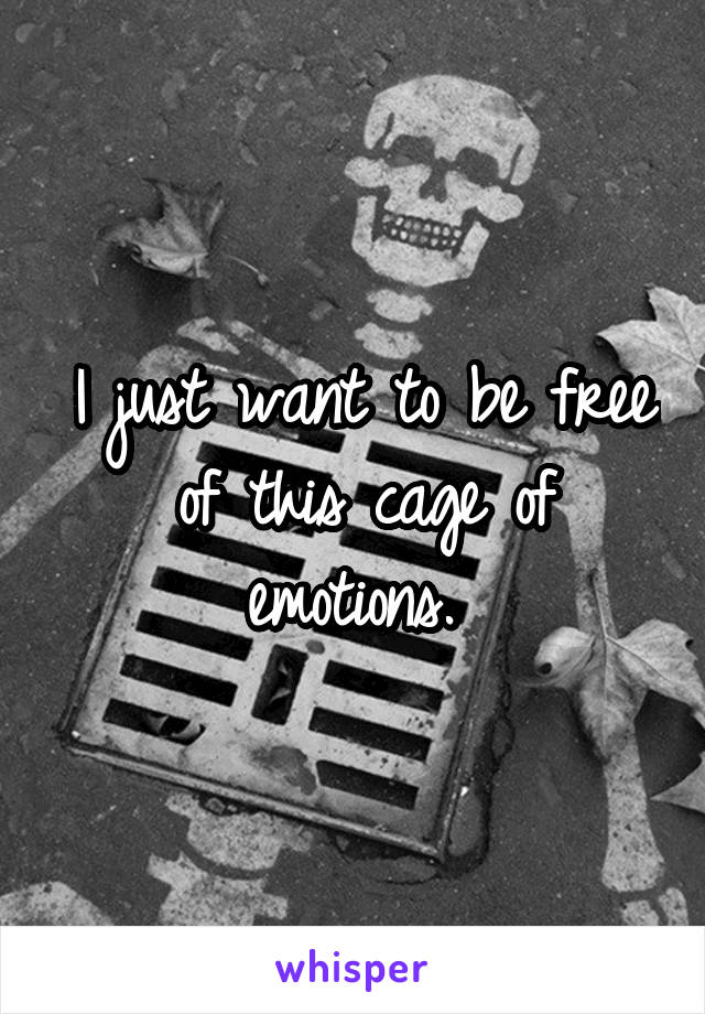 I just want to be free of this cage of emotions. 