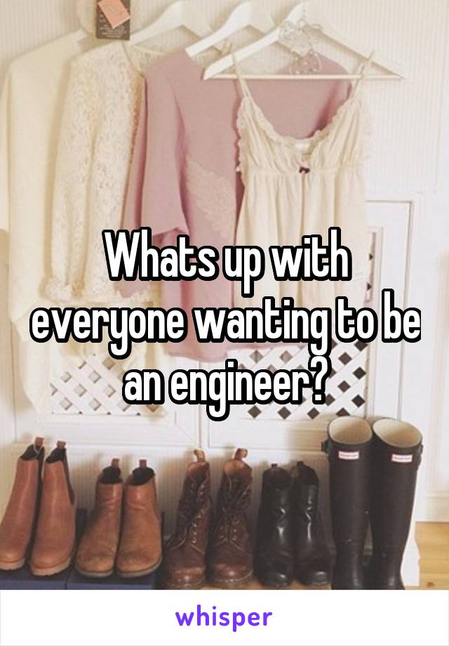 Whats up with everyone wanting to be an engineer?