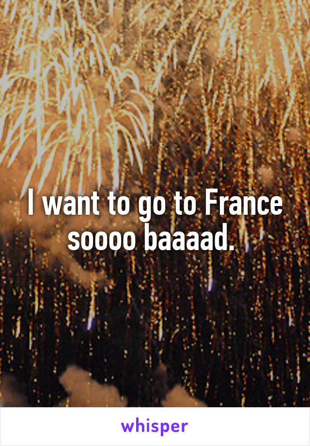 I want to go to France soooo baaaad. 