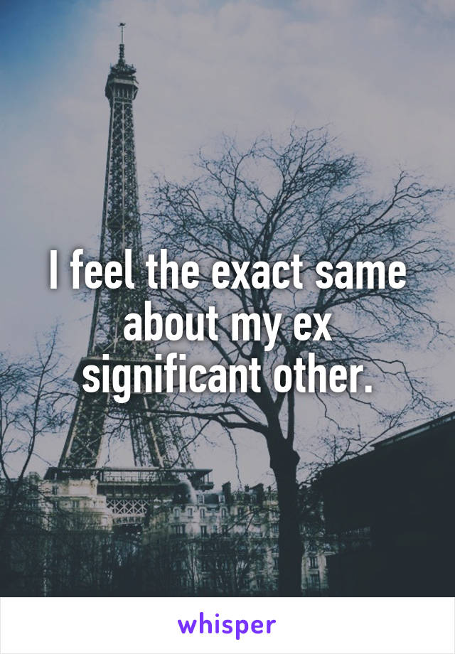 I feel the exact same about my ex significant other.