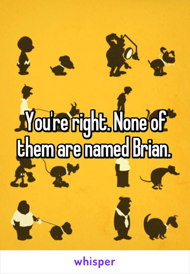 You're right. None of them are named Brian. 