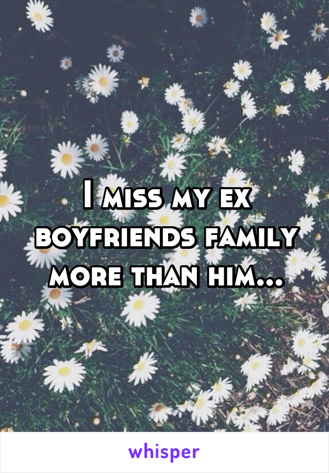 I miss my ex boyfriends family more than him...