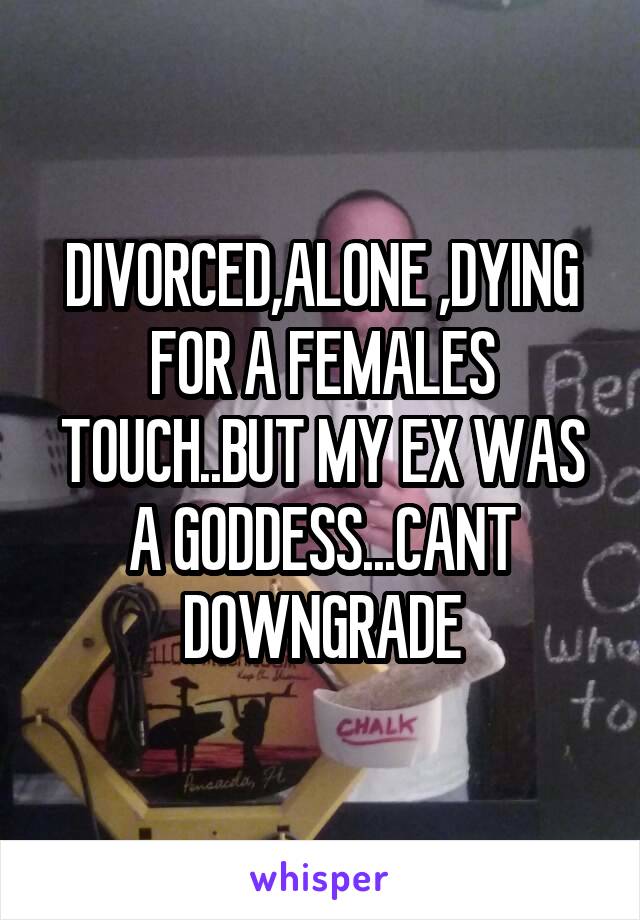 DIVORCED,ALONE ,DYING FOR A FEMALES TOUCH..BUT MY EX WAS A GODDESS...CANT DOWNGRADE