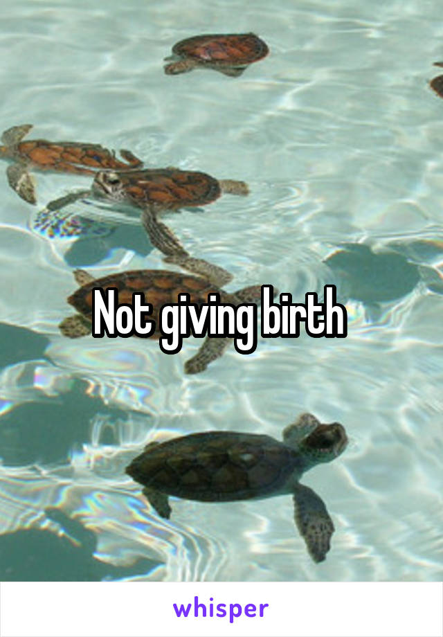 Not giving birth 