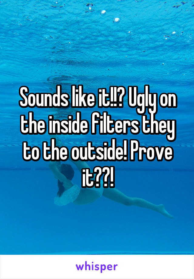 Sounds like it!!? Ugly on the inside filters they to the outside! Prove it??!