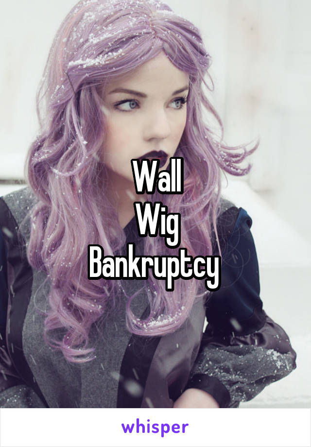 Wall
Wig
Bankruptcy 