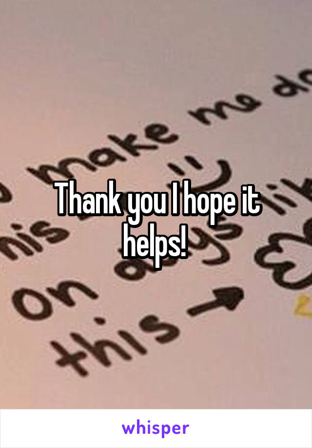 Thank you I hope it helps! 