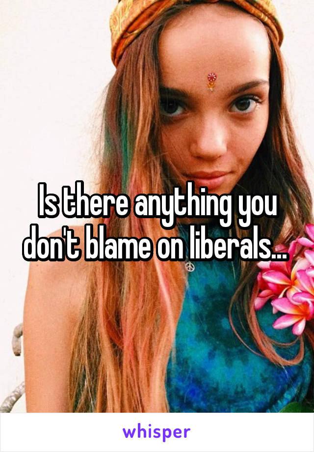 Is there anything you don't blame on liberals... 