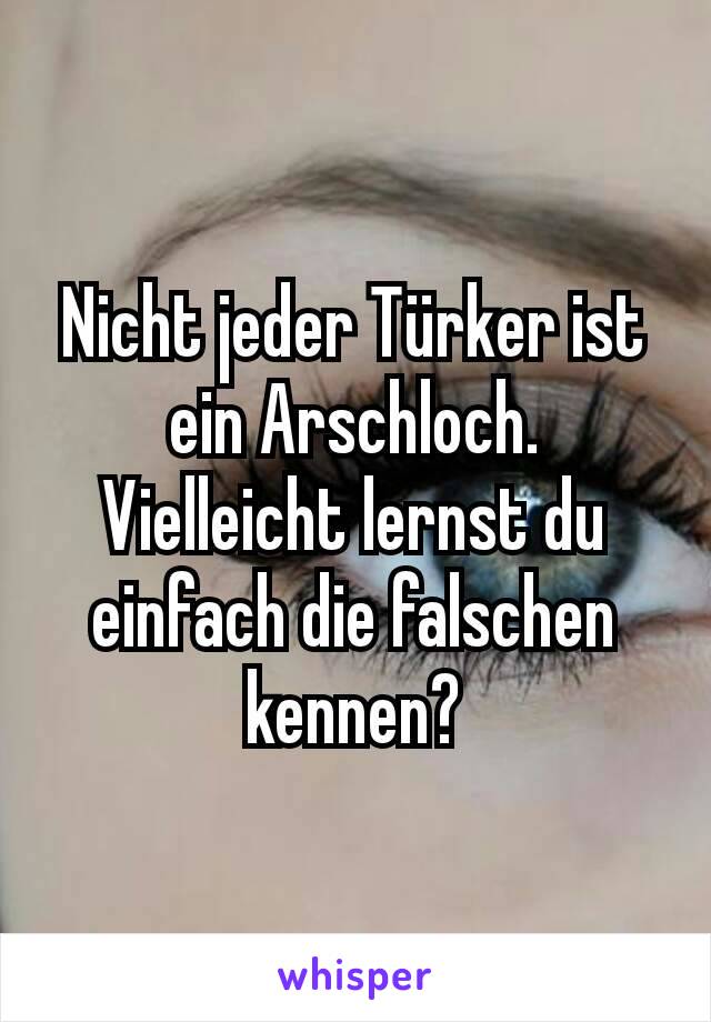 Nicht jeder Türker ist ein Arschloch. Vielleicht lernst du einfach die falschen kennen?