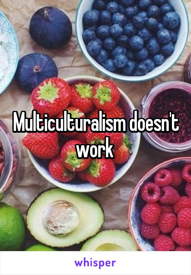 Multiculturalism doesn't work 