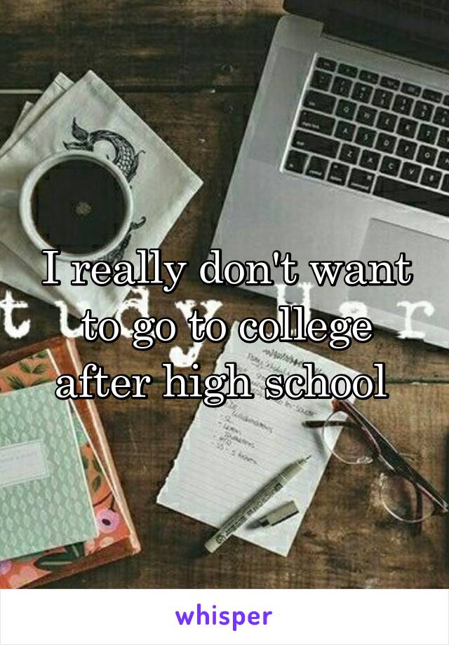 I really don't want to go to college after high school 